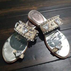***SOLD*** Vince Camuto Gray snake Gem sandals